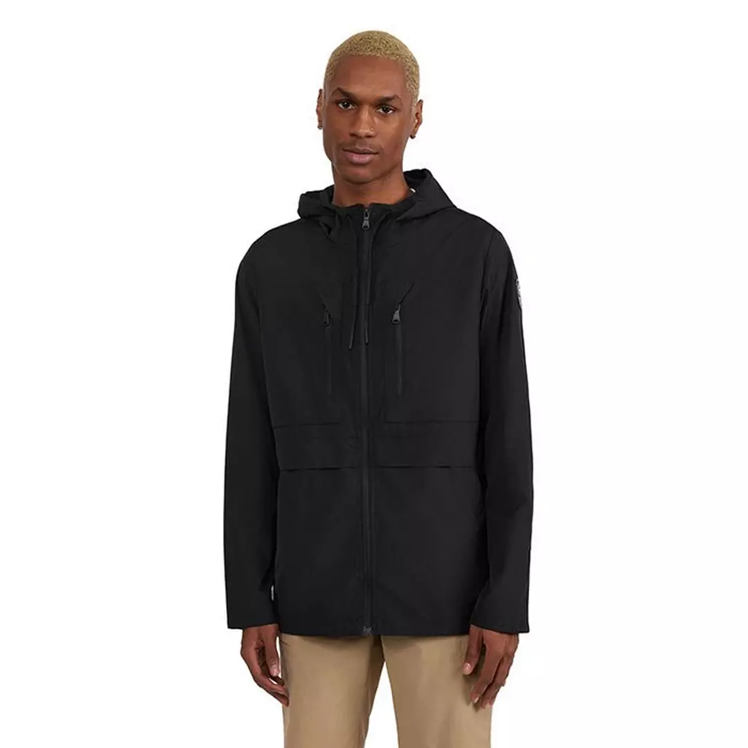 solid black hooded raincoat from Pajar