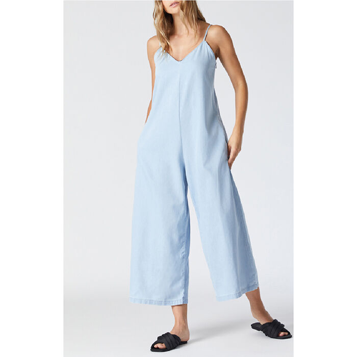 Women's Tara Denim Jumpsuit, Mavi