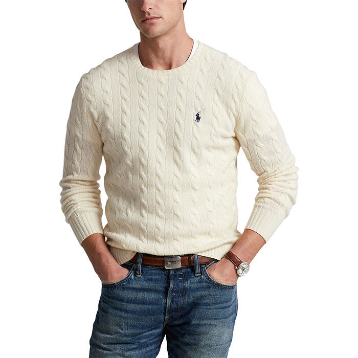 Men's Cable Knit Wool Cashmere Sweater | Sporting Life Online