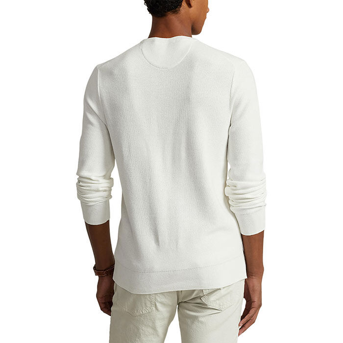 Polo Ralph Lauren Men's Cotton Polo-Collar Sweater - White
