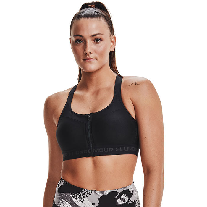 Under Armour Racerback Zip Front Wire-Free Sports Bra Heat Gear