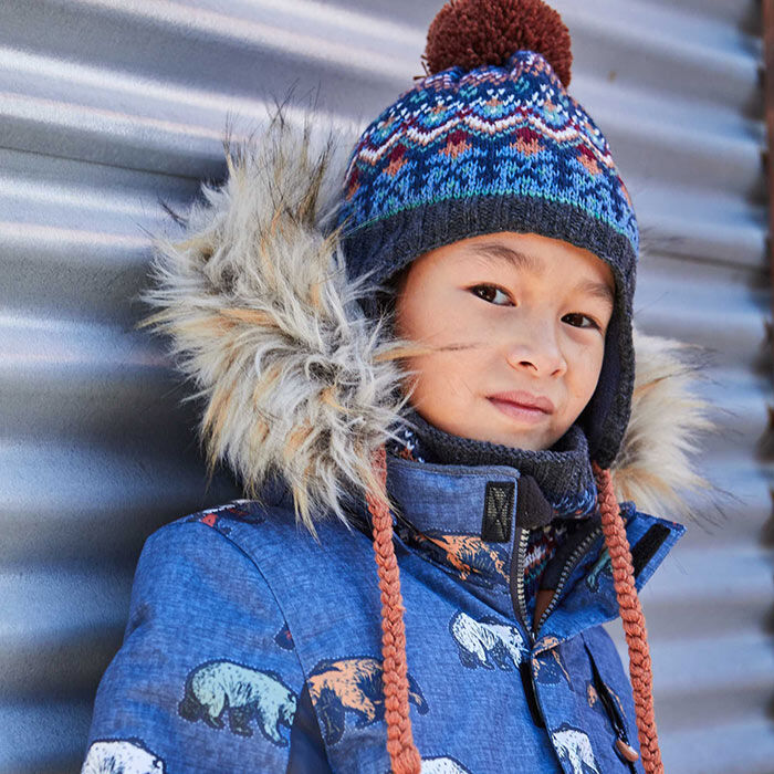 Deux par Deux Bonnet d'hiver à cache-oreilles - Bébé Fille