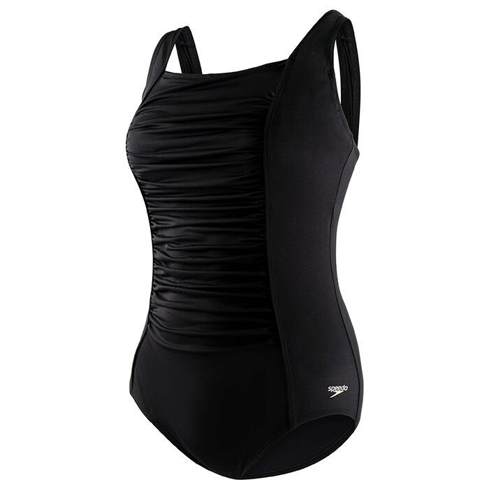 Women's Adjustable Solid Shirred One-Piece Swimsuit (Plus Size), Speedo
