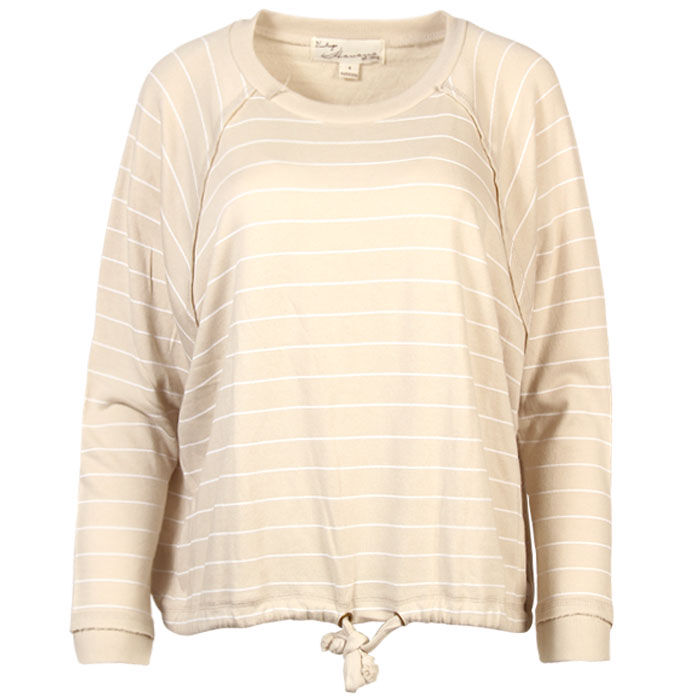 Women's Striped Dolman Sweatshirt, Vintage Havana