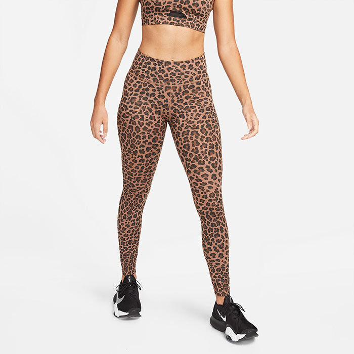 Nike One Womens High-Waisted Leopard Print Tights Print XL