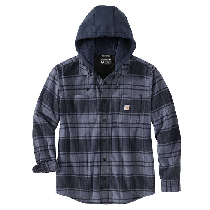 Men's Rugged Flex® Relaxed Fit Flannel Fleece-Lined Hooded Shirt