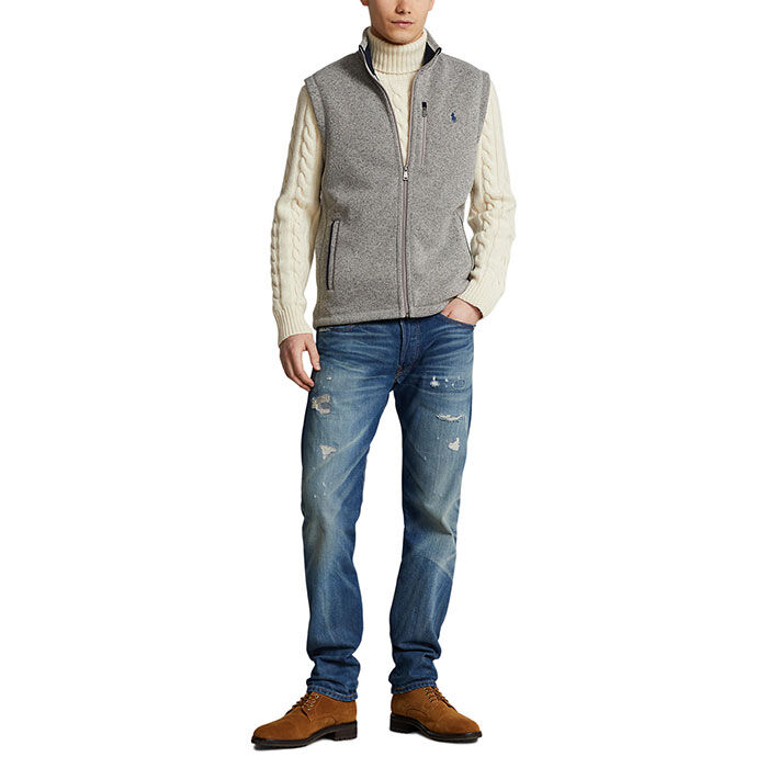 Men's Brushed Fleece Full-Zip Vest, Polo Ralph Lauren