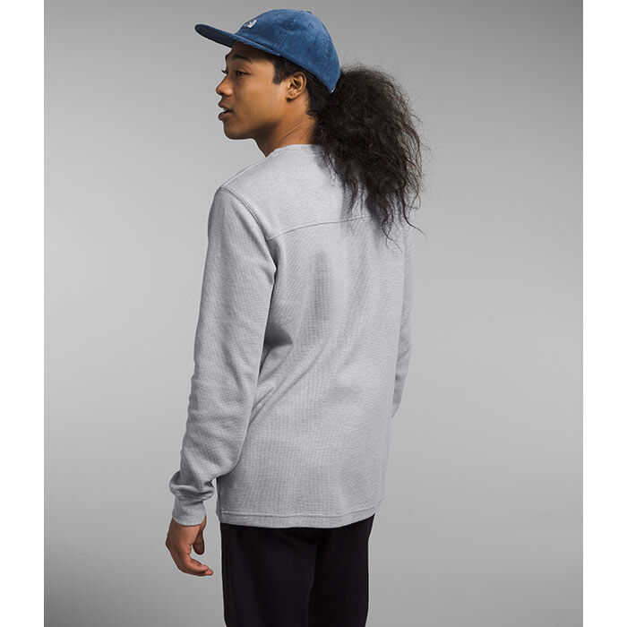 Men's Long Sleeve Waffle Henley in Ecru