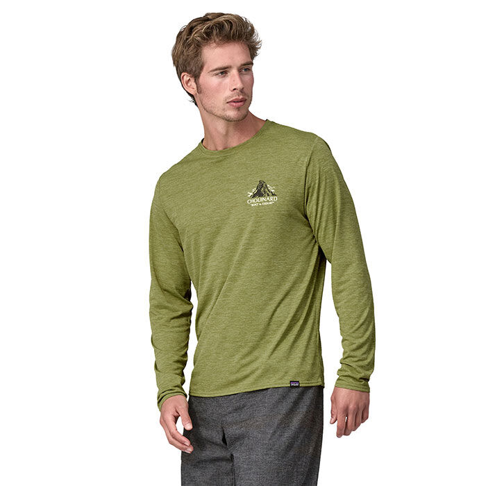 Patagonia Long-Sleeved Capilene Cool Daily Graphic Shirt-Lands - Men's M Chouinard Crest - Buckhorn Green X-Dye